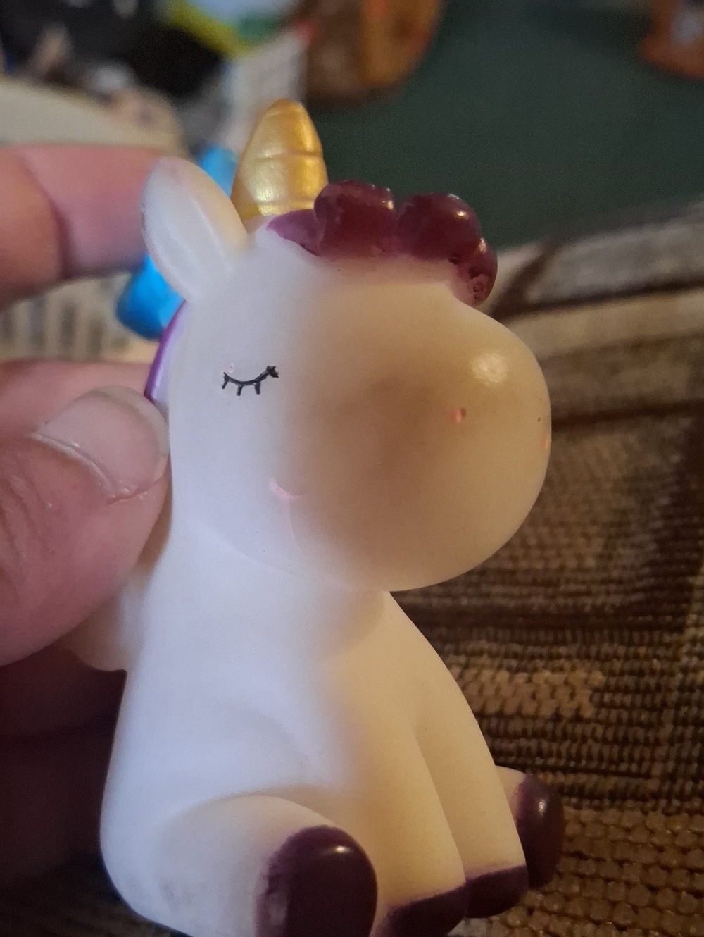 Purple & Gold Unicorn Keychain Bag Charm Purse Backpack